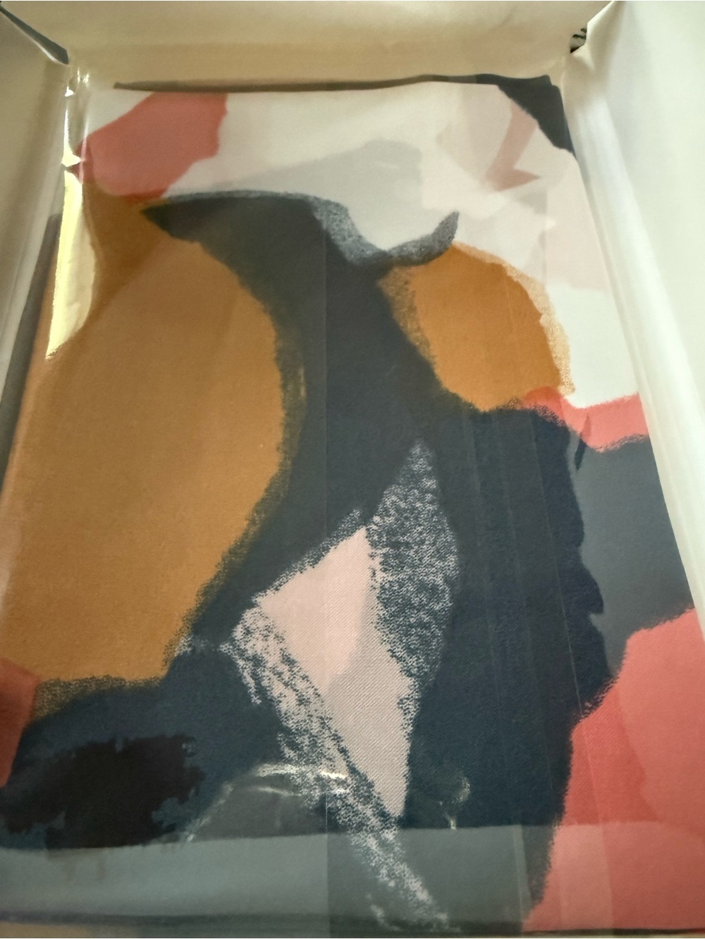3/$20. Abstract Colorblock Scarf in Navy, Rust & Coral